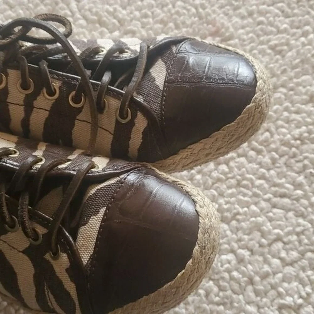 Michael Kors Zebra Print Espadrilles Sz. 8.5 Lace-up Sneakers